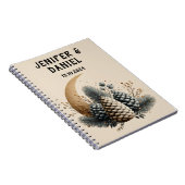 Pinecones and Crescent Moon Winter Love Notitieboek (Rechterzijde)