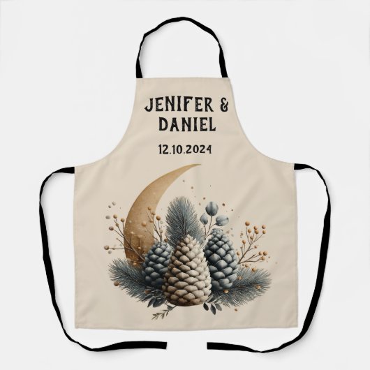 Pinecones and Crescent Moon Winter Love Schort (Voorkant)