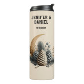 Pinecones and Crescent Moon Winter Love Thermosbeker (Gedraaid links)