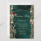 Pinecones Ballen Glas Groen Corporate Kerstmis Kaart (Voorkant)