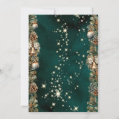 Pinecones Ballen Glas Groen Corporate Kerstmis Kaart (Achterkant)