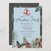 Pinecones Bell Snow Company Kerstparty Kaart (Voorkant / Achterkant)