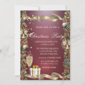 Pinecones, Bellen, Ballen, Glas, Rood Bedrijf Kers Kaart (Voorkant)