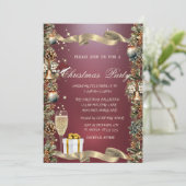 Pinecones, Bellen, Ballen, Glas, Rood Bedrijf Kers Kaart (Staand voorkant)