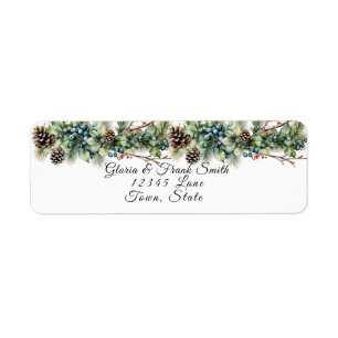 Pinecones Bessen takken Garland Turquoise Etiket