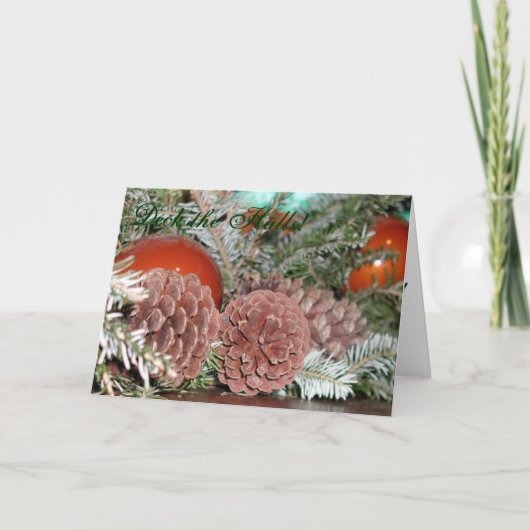 Pinecones bij Kerstmis Feestdagen Kaart (Voorkant)