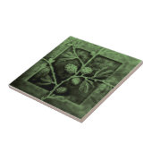 Pinecones Branches Green Faux Relief Antiek Repro Tegeltje (Zijkant)