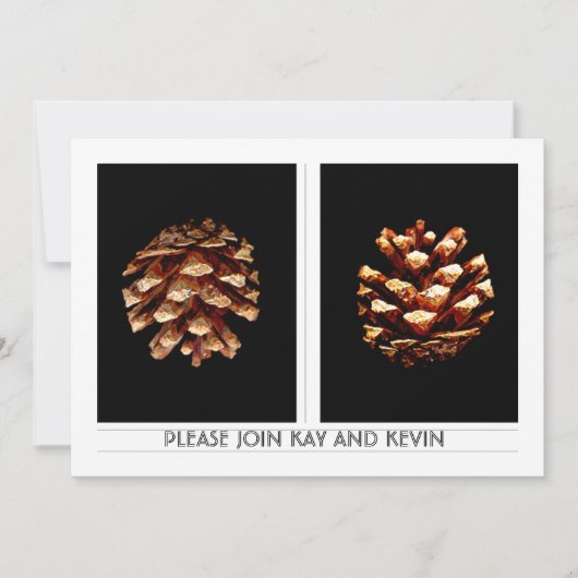 Pinecones bruiloft nodigt uit kaart (Voorkant)