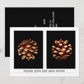 Pinecones bruiloft nodigt uit kaart (Voorkant / Achterkant)