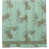 Pinecones Cabin Douchegordijn (Voorkant)