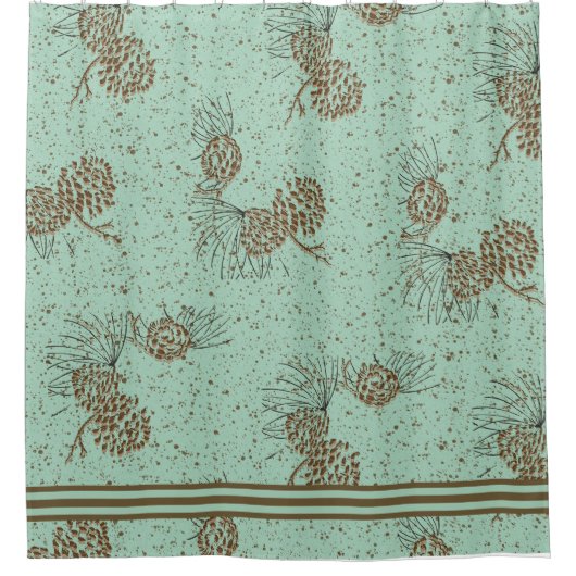 Pinecones Cabin Douchegordijn (Voorkant)