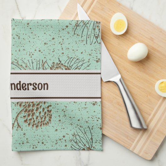 Pinecones Cabin Theedoek (Quarter Fold)