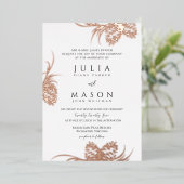 Pinecones en Barn Wood Folie Invitation Folie Uitnodiging (Staand Voorkant)