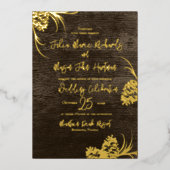 Pinecones en Barn Wood Folie Uitnodiging (Voorkant)