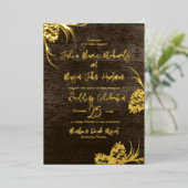 Pinecones en Barn Wood Folie Uitnodiging (Staand Voorkant)