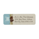 Pinecones en Burlap Blue Winter Etiket (Voorkant)
