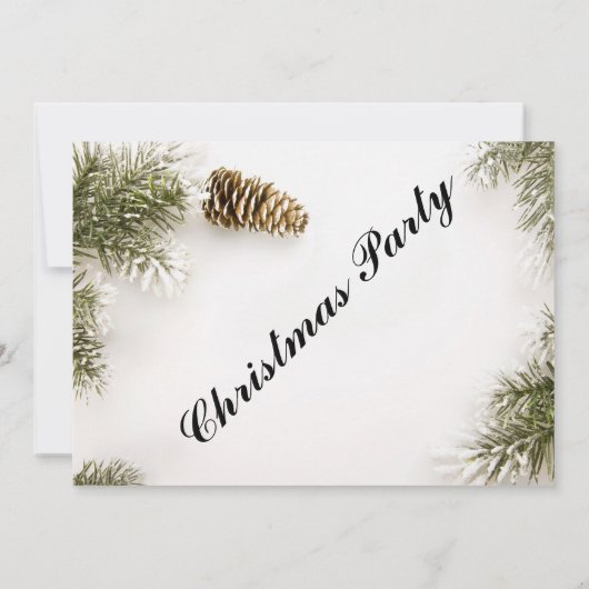 Pinecones en kerstboombladeren uitnodiging (Achterkant)