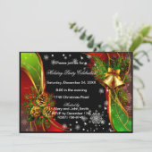 Pinecones en klokken kerstfeest uitnodiging (Staand voorkant)