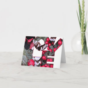 Pinecones Evergreens Red Berries Love Note Card Bedankkaart