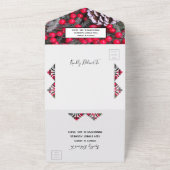 Pinecones Evergreens Red Berries Wedding All In One Uitnodiging (Buitenkant)