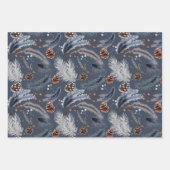 Pinecones Festive Winter of Kerstbotanisch Inpakpapier Vel (Voorkant)