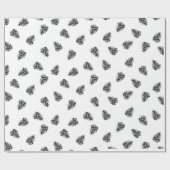 Pinecones in zwart-wit cadeaupapier (Vlak)