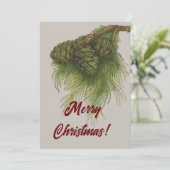 Pinecones Merry Kerstmis Feestdagenkaart (Staand voorkant)