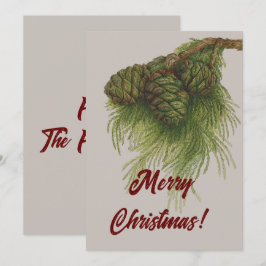 Pinecones Merry Kerstmis Feestdagenkaart