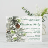 Pinecones op de uitnodiging van het sneeuwkerstfee (Staand voorkant)