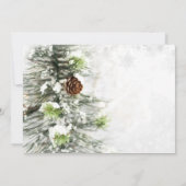 Pinecones op de uitnodiging van het sneeuwkerstfee (Achterkant)