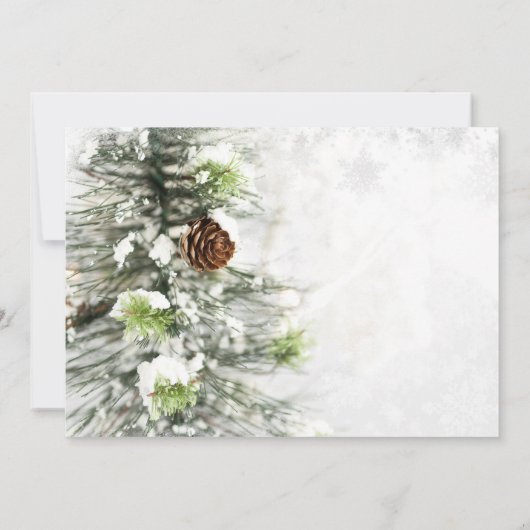 Pinecones op de uitnodiging van het sneeuwkerstfee (Achterkant)