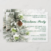 Pinecones op de uitnodiging van het sneeuwkerstfee (Voorkant / Achterkant)