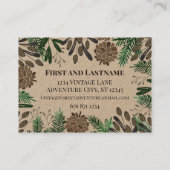 Pinecones Pine Tree Forest Thema  Adventure Visitekaartje (Achterkant)