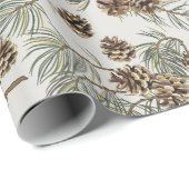  Pinecones Pine Wrapping Paper Gift Wrap Cadeaupapier (Rol Hoek)