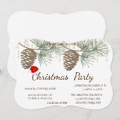 Pinecones, Santa Hat Kerstman Kaart (Voorkant / Achterkant)