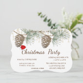 Pinecones, Santa Hat Kerstman Kaart (Staand voorkant)