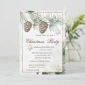 Pinecones, Snowflakes Gold Kerstmis Kaart (Staand voorkant)