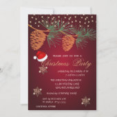 Pinecones, Snowflakes Red Kerstmis Ondergebracht Kaart (Voorkant)