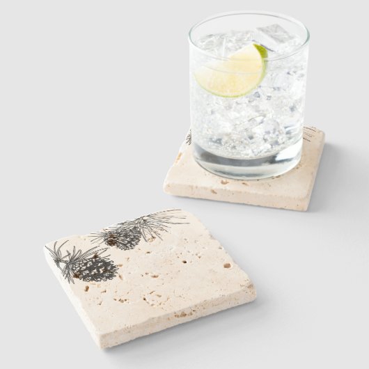 Pinecones Stone Onderzetter (Zijkant)