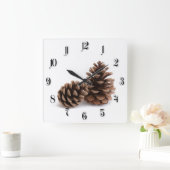 Pinecones Vierkante Klok (Huis)