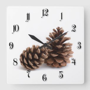 Pinecones Vierkante Klok