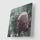Pinecones Vierkante Klok (Hoek)