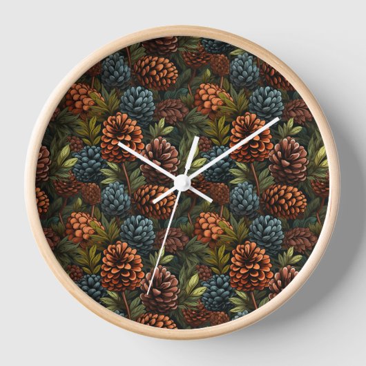 Pinecones Wandklok (Voorkant)