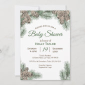 Pinecones Winter Baby shower Uitnodiging (Voorkant)
