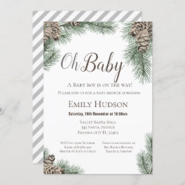 Pinecones Winter Uitnodiging - Baby shower
