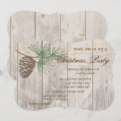 Pinecones, Wood Texture kerstman Kaart (Voorkant / Achterkant)