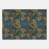 Pinecones Wreaths Prettige feestdagen Kerstmis Inpakpapier Vel (Voorkant 2)