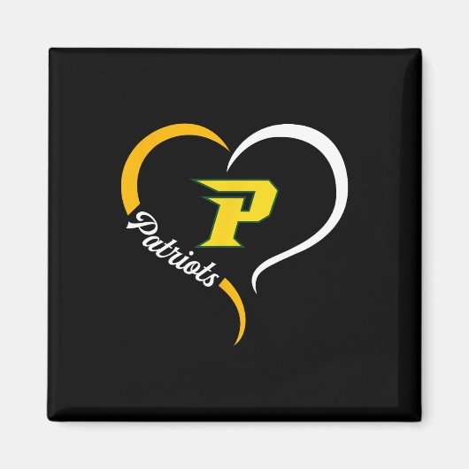 Pinecrest Patriots Logo Half Heart Slogan Hs Magneet (Voorkant)