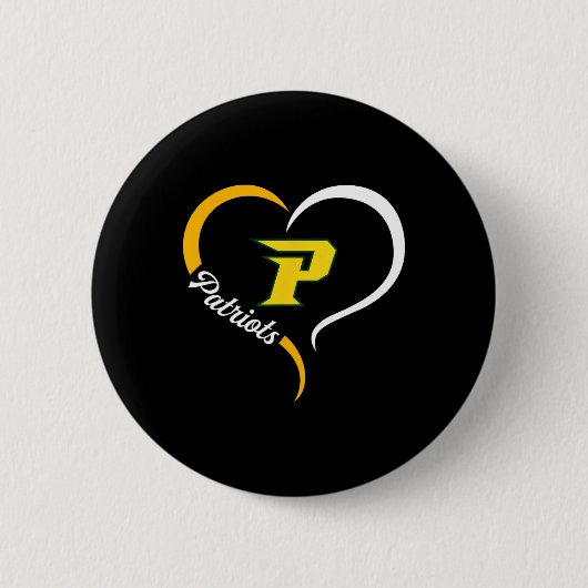 Pinecrest Patriots Logo Half Heart Slogan Hs Ronde Button 5,7 Cm (Voorkant)