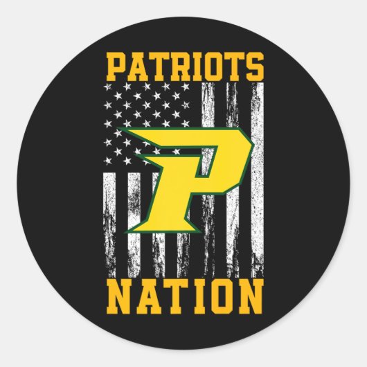 Pinecrest Patriots Logo Nation Hs Ronde Sticker (Voorkant)